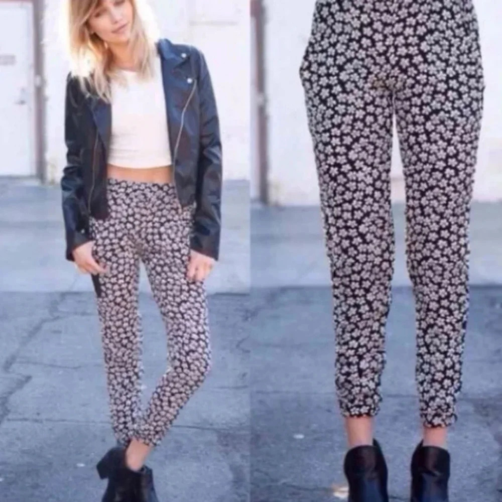 BRANDY MELVILLE Sushanna Jogger‎ Pockets Lounge Comfy Pull-on Floral Pants OS